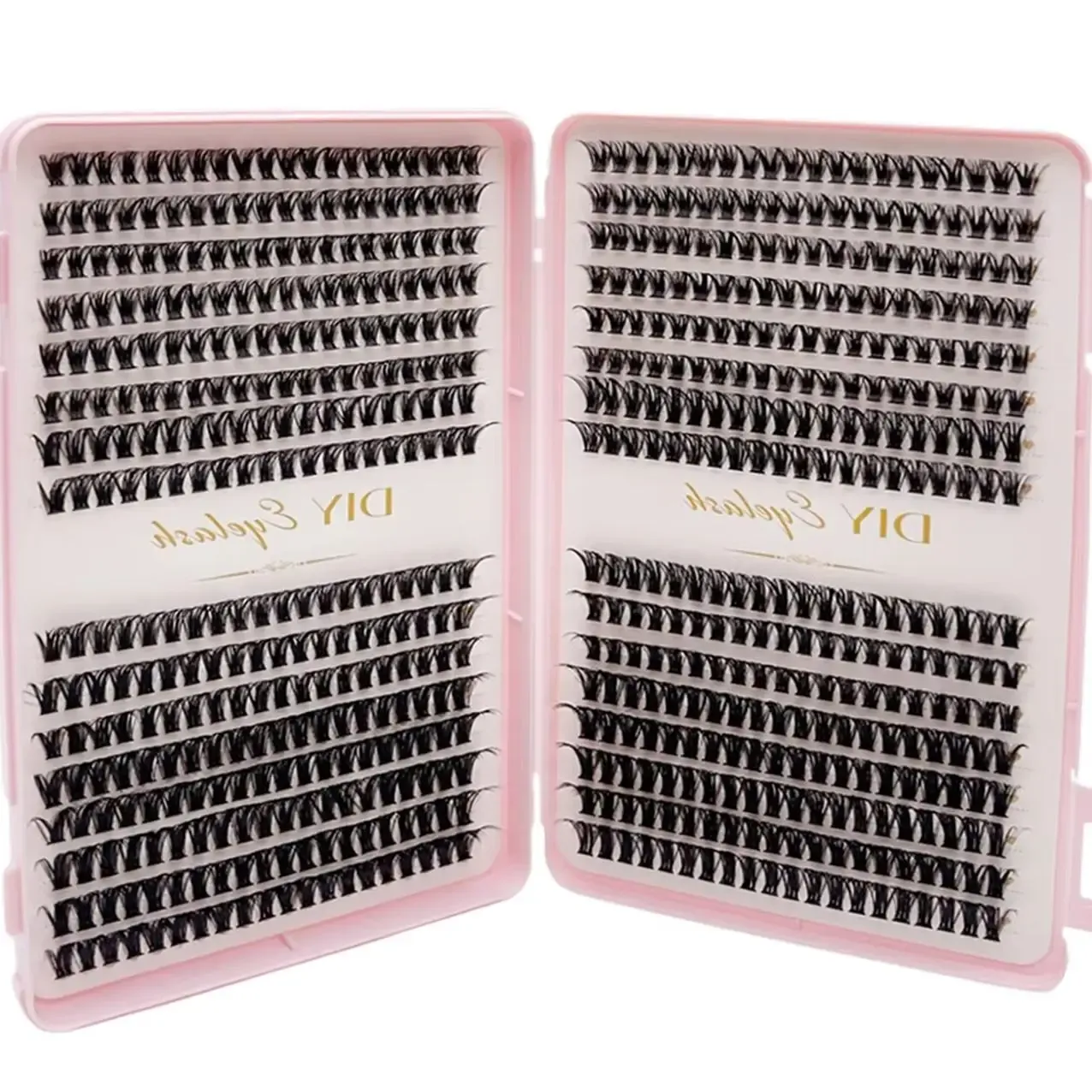640 faux cils DIY à boucle D, 10 à 14 mm, aspect naturel, pointes effilées, en grappes de 40 ou 80 pour un usage personnel 6