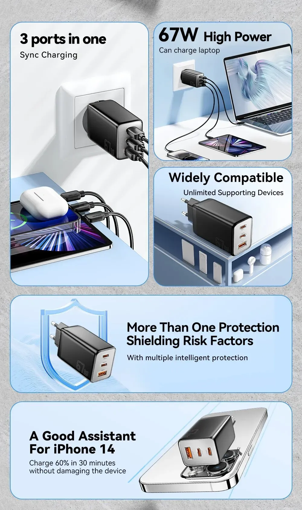 Design épuré du chargeur Essager
