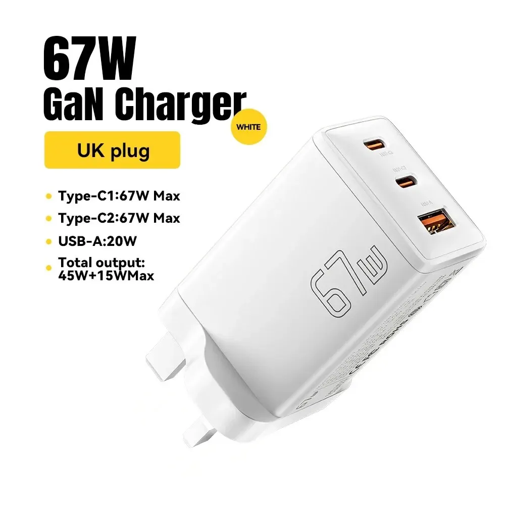 Chargeur GaN 67 W USB-C Essager pour ordinateur portable 45 W, 25 W, PD et QC 3.0, charge rapide compatible MacBook, Xiaomi, Samsung et iPhone 14/13 7