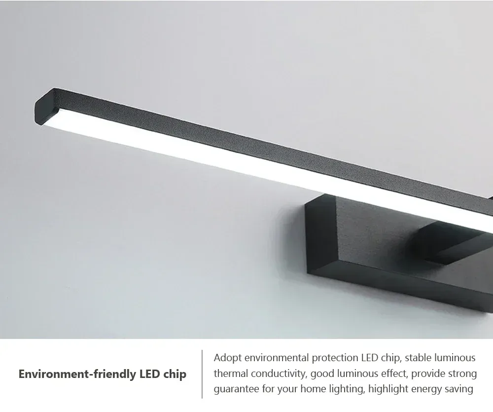 Applique murale LED moderne pour miroir de vanité, vue d'ensemble
