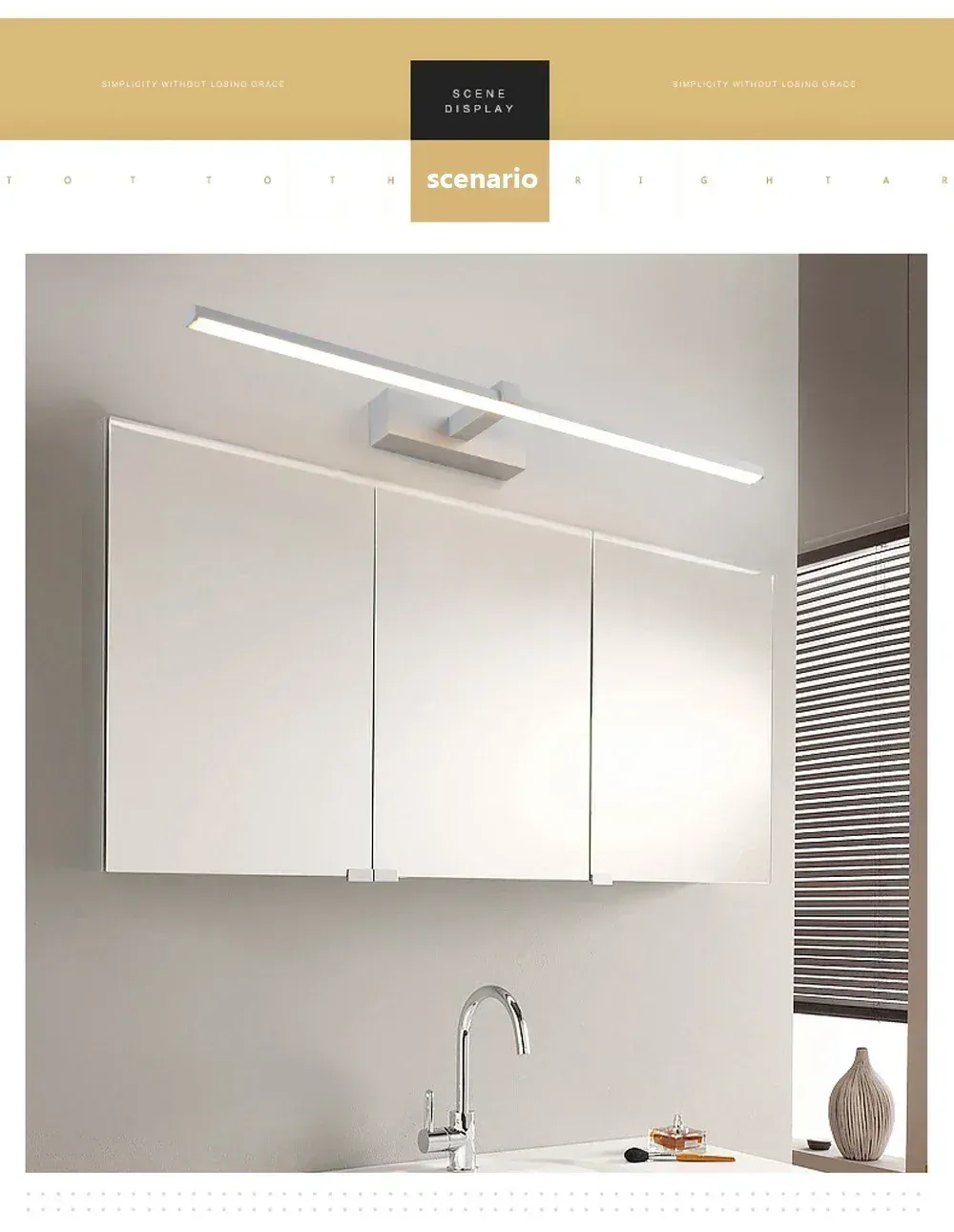 Applique LED moderne pour miroir de maquillage