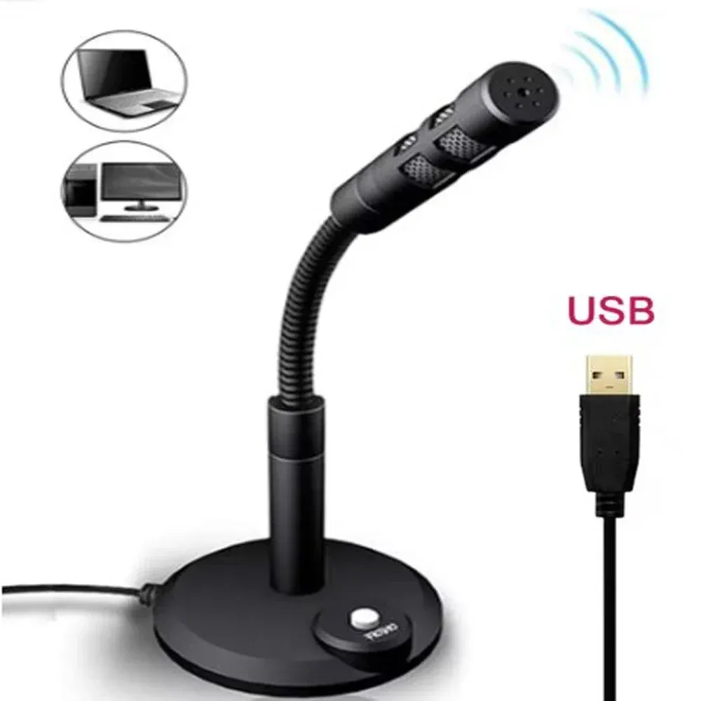 Microphone USB de bureau à réduction de bruit pour PC et ordinateur portable