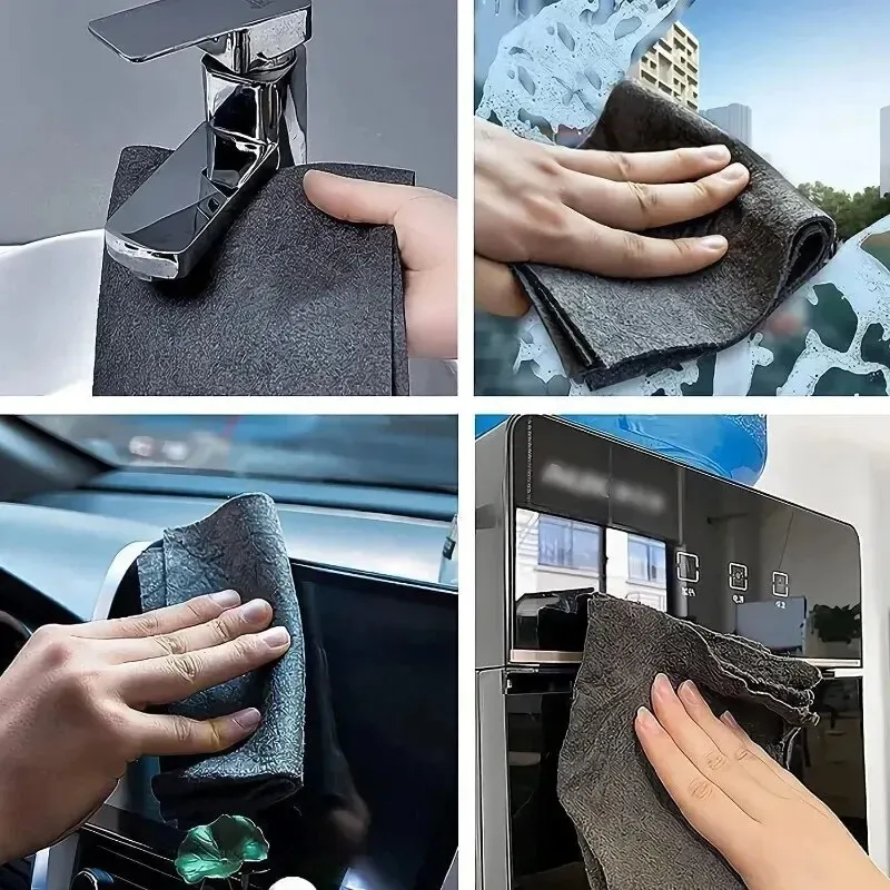 1, 3, 5 ou 10 chiffons magiques en microfibre réutilisables pour le nettoyage des vitres, miroirs et surfaces de cuisine 5