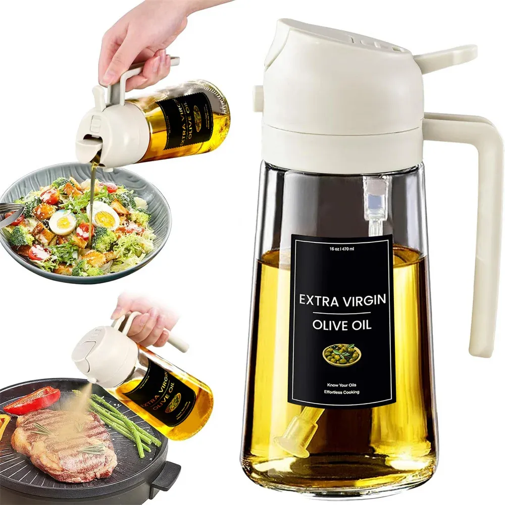 Distributeur et pulvérisateur d'huile 2 en 1 pour la cuisine