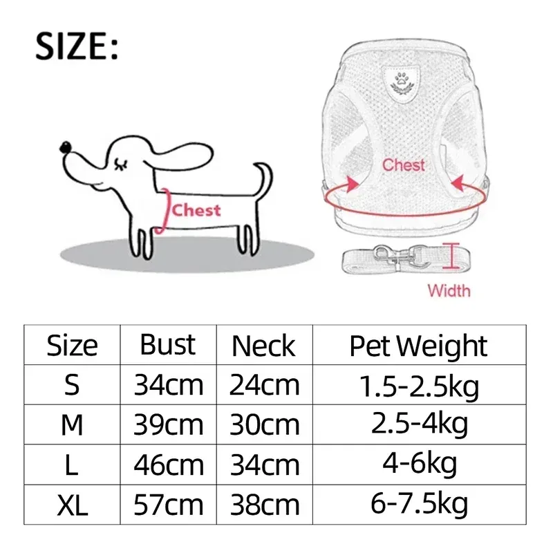 Harnais en maille pour animal de compagnie, réglage des boucles