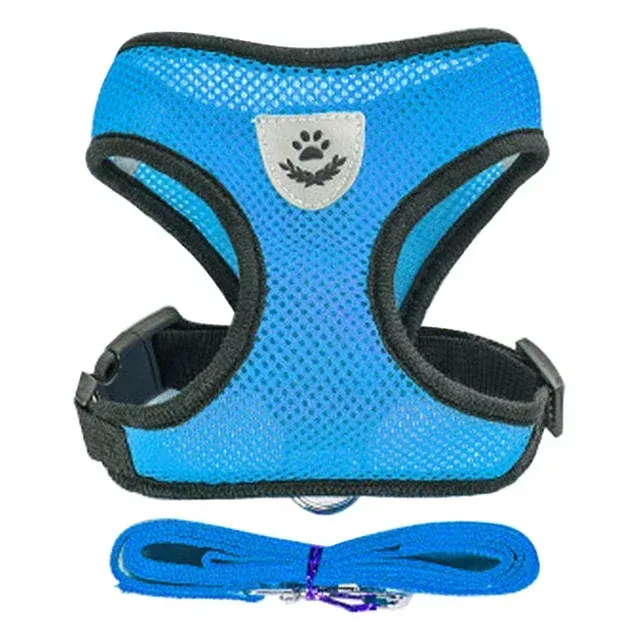 Harnais réglable en maille avec laisse pour chats et chiens de petite et moyenne taille, gilet de marche en polyester 9