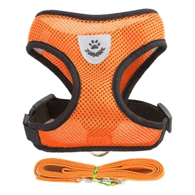 Harnais réglable en maille avec laisse pour chats et chiens de petite et moyenne taille, gilet de marche en polyester 8