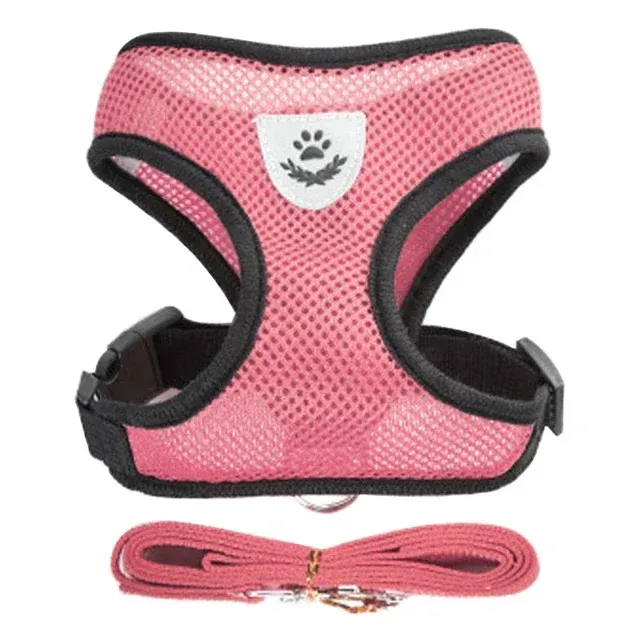 Harnais réglable en maille avec laisse pour chats et chiens de petite et moyenne taille, gilet de marche en polyester 7