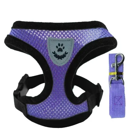 Harnais réglable en maille avec laisse pour chats et chiens de petite et moyenne taille, gilet de marche en polyester 14