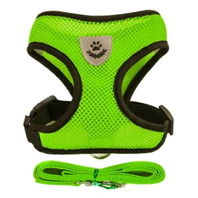 Harnais réglable en maille avec laisse pour chats et chiens de petite et moyenne taille, gilet de marche en polyester 11
