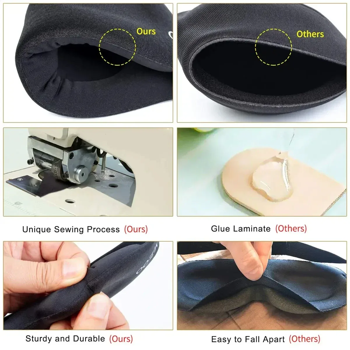 Masque de sommeil porté pour un repos complet