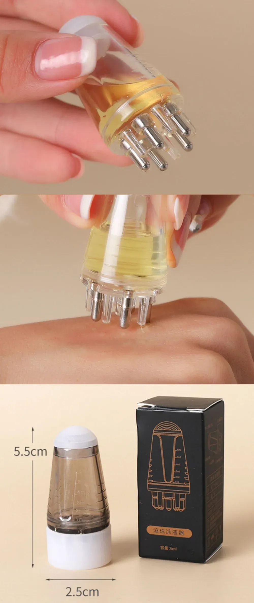 Applicateur de cuir chevelu, vue complète