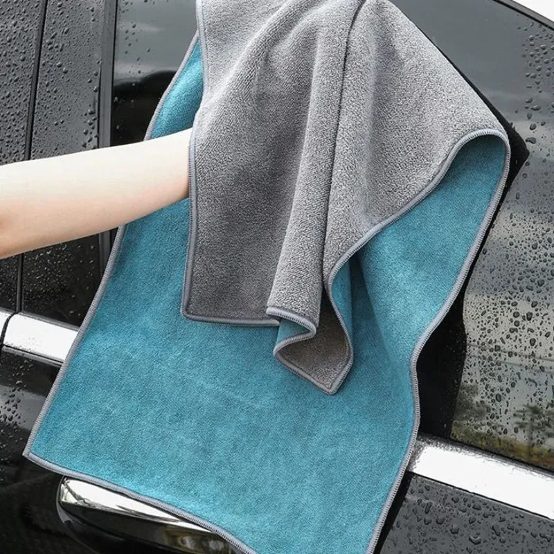 Serviette de nettoyage en microfibre épaisse et douce, chiffon de séchage double couche pour carrosserie, accessoires auto - Image 1