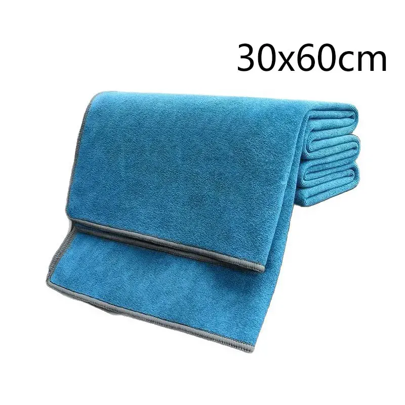Serviette de nettoyage en microfibre épaisse et douce, chiffon de séchage double couche pour carrosserie, accessoires auto 9