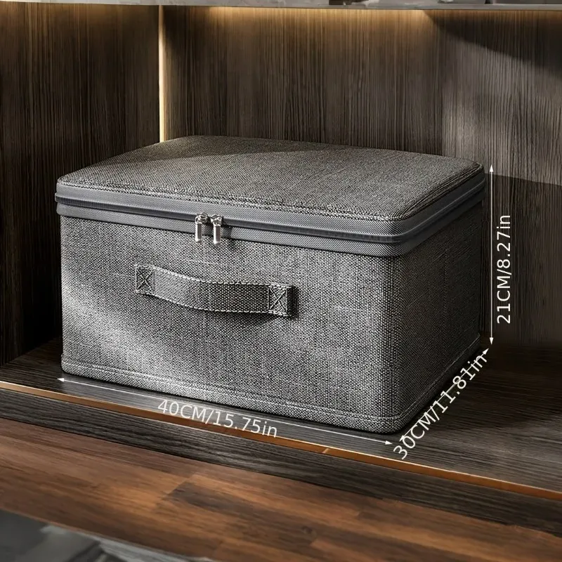 Boîtes de rangement pliables en tissu, empilables, avec couvercles et poignées 9