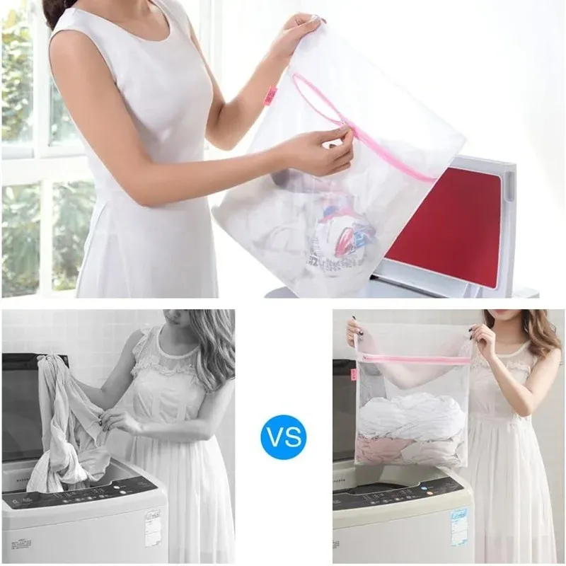 Sac à linge réutilisable pour machine à laver, filet de voyage pour chaussures et organisateur de sous-vêtements pour femme 4