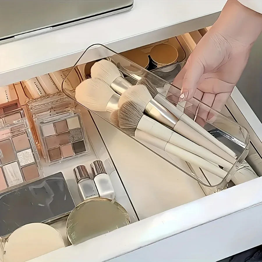 Boîte de rangement pour cosmétiques et papiers, adaptée au maquillage, aux fournitures de bureau et au rangement domestique, organisateur de bureau et de tiroir 5