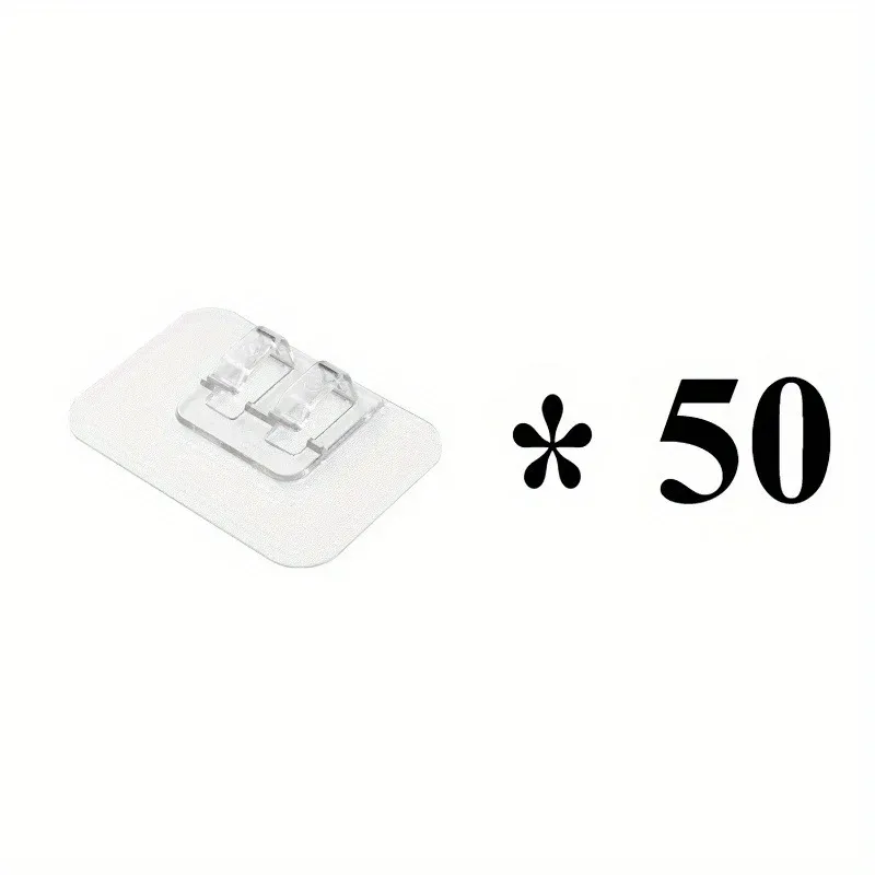 Clips de câble auto-adhésifs imperméables sans perçage, lot de 50, pour guirlandes lumineuses de Noël d'extérieur 3