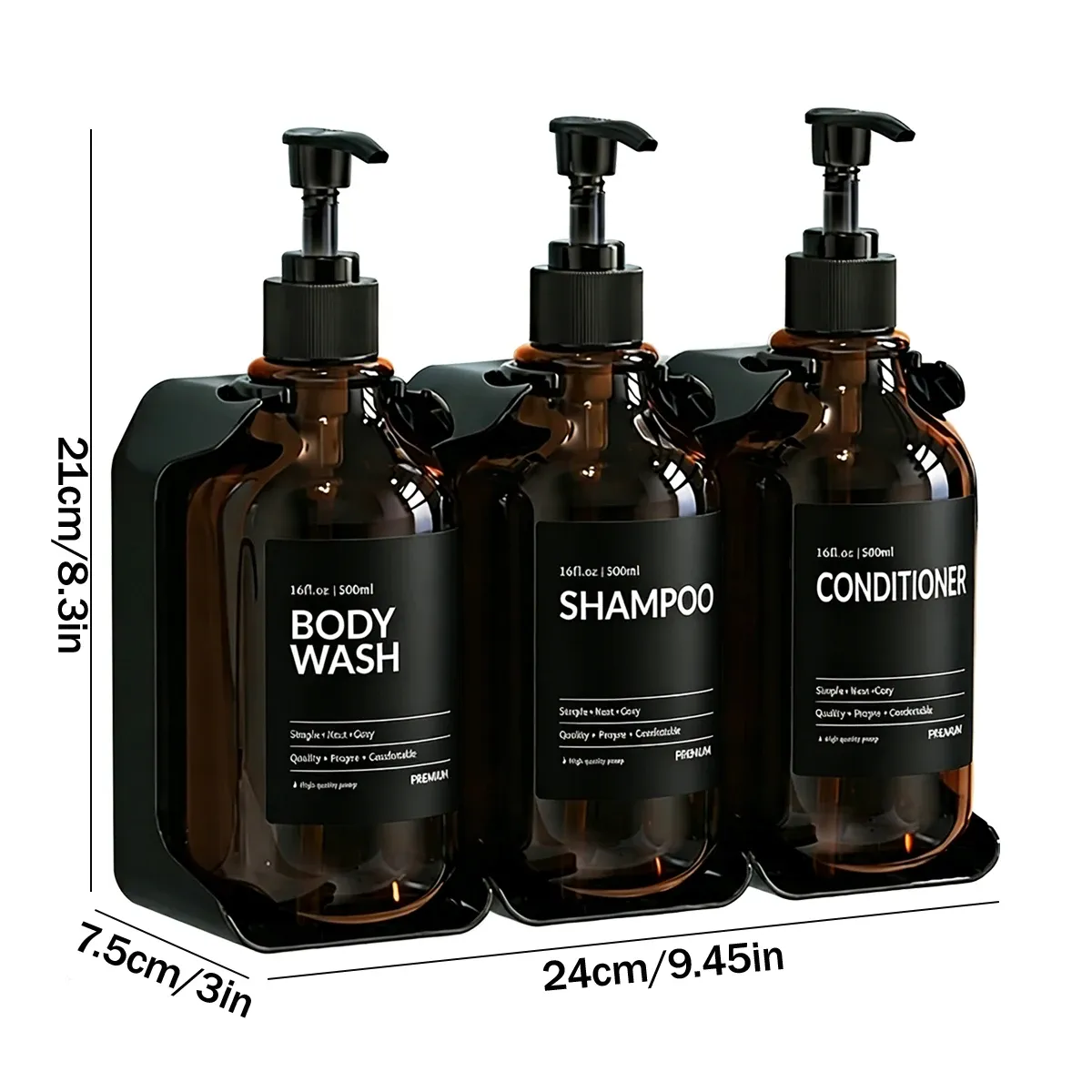 Vue détaillée du distributeur de savon mural pour douche