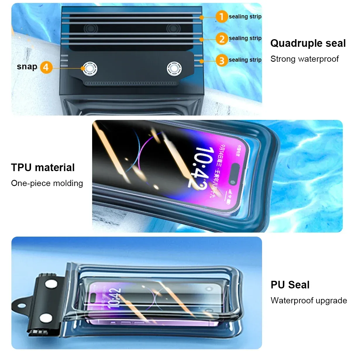 Coque étanche en situation d'utilisation
