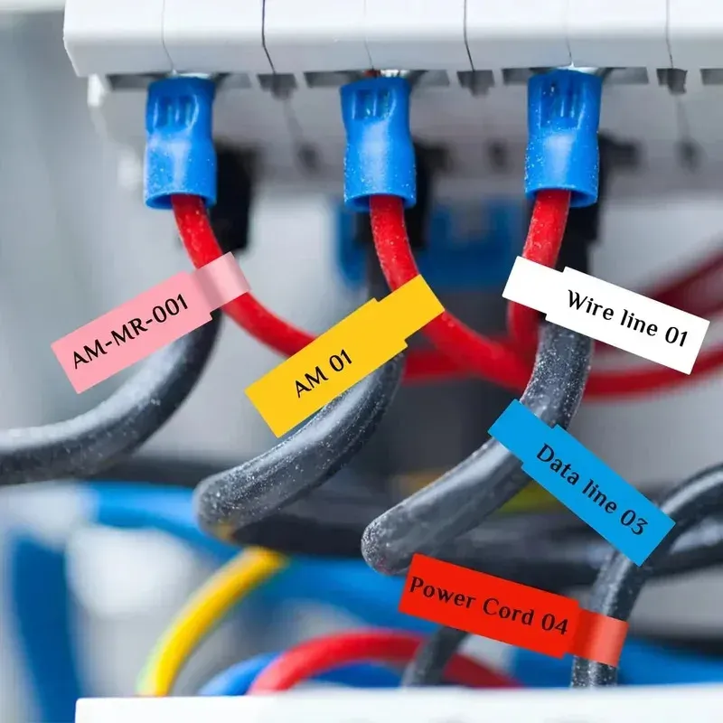 Étiquettes de câbles autocollantes colorées, 240/480 pièces, étiquettes de marquage de fils étanches, autocollantes pour imprimante laser, organisateur d'étiquettes pour câbles en fibre