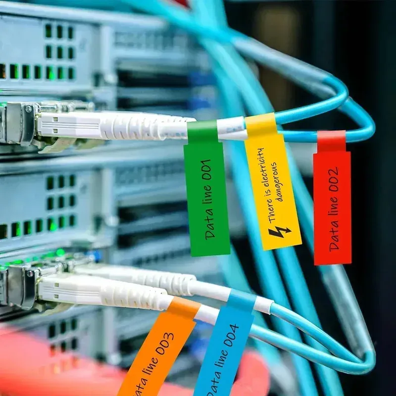 Étiquettes de câbles autocollantes colorées, 240/480 pièces, étiquettes de marquage de fils étanches, autocollantes pour imprimante laser, organisateur d'étiquettes pour câbles en fibre 4