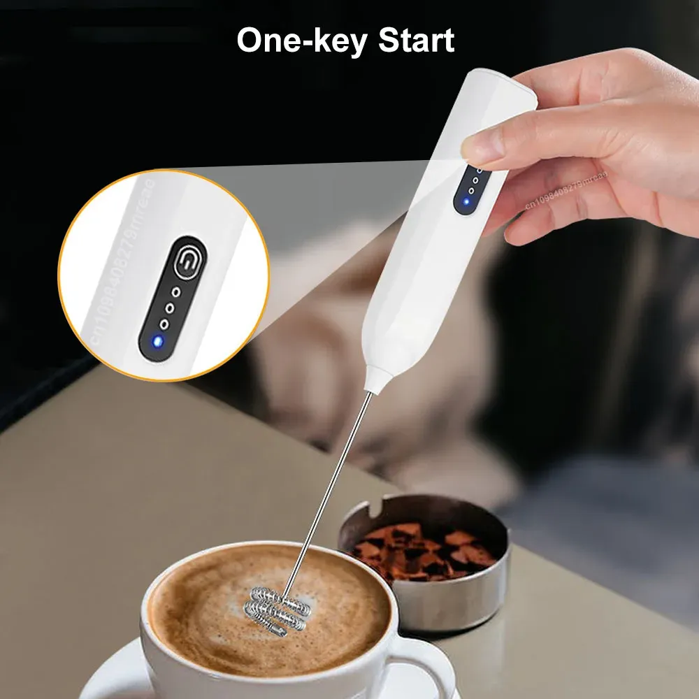 Mousseur à lait électrique rechargeable sans fil, mini fouet portatif 5