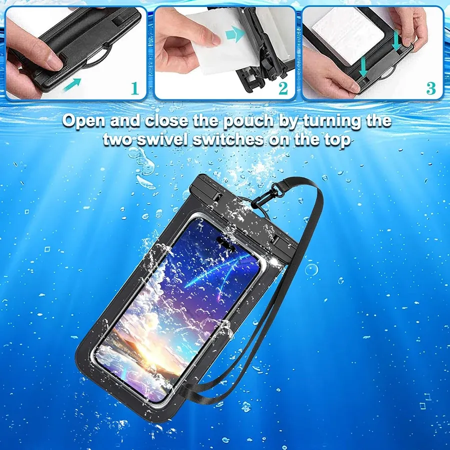 Pochette de téléphone étanche IPX8 pour iPhone 15, 14, 13 Pro Max et Plus, idéale pour la plage et les croisières 4