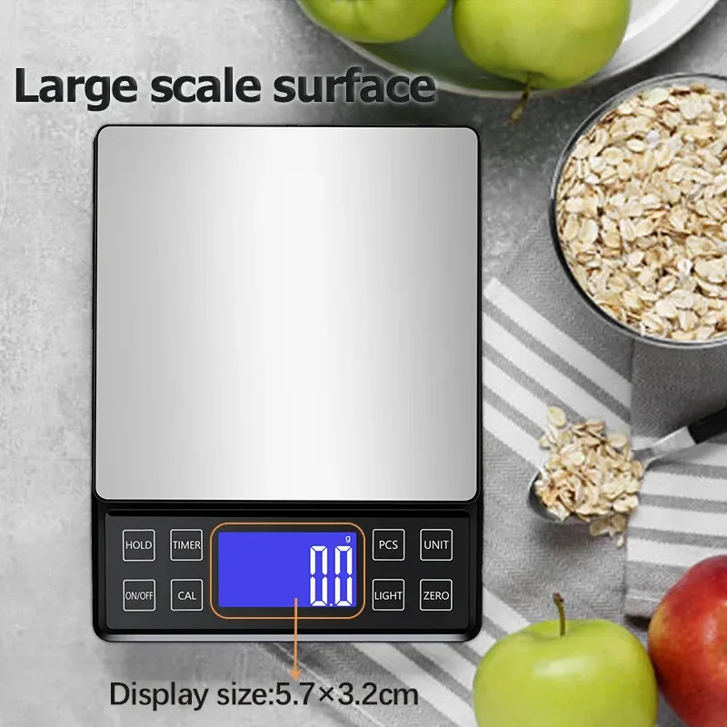 Balance de cuisine numérique étanche en acier inoxydable, haute précision, 0,1 g à 10 kg 5