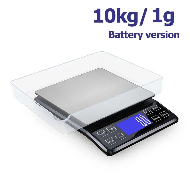 Balance de cuisine numérique étanche en acier inoxydable, haute précision, 0,1 g à 10 kg 10