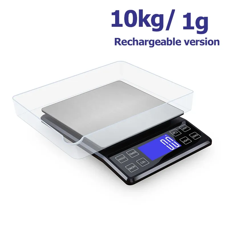 Balance de cuisine numérique étanche en acier inoxydable, haute précision, 0,1 g à 10 kg 8