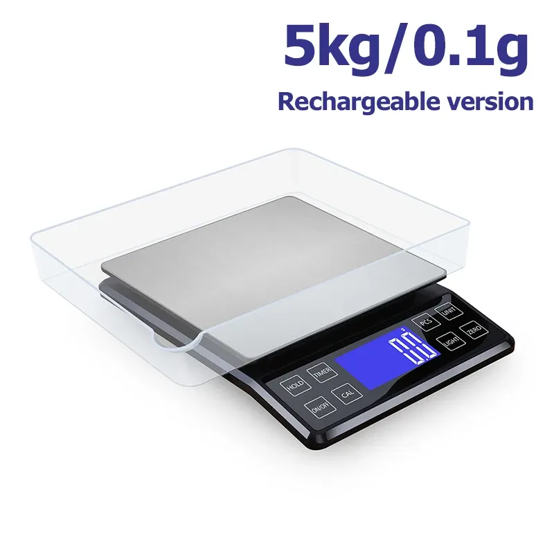 Balance de cuisine numérique étanche en acier inoxydable, haute précision, 0,1 g à 10 kg 7