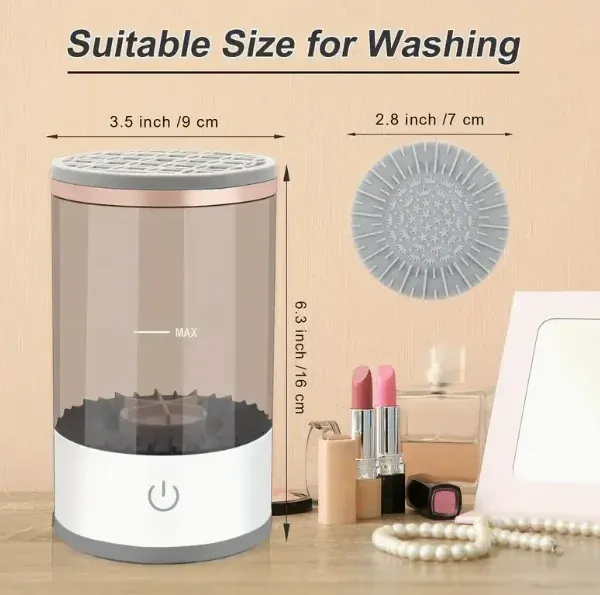 Nettoyeur automatique ultrasonique de pinceaux de maquillage avec boîte de rangement et séchage rapide 6