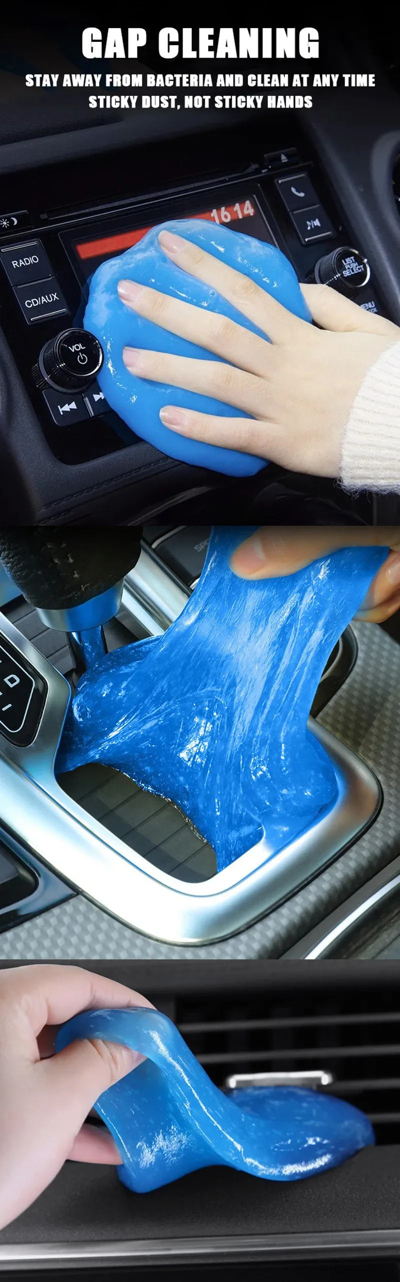 Gel de nettoyage multi-usage pour grille d'aération de voiture