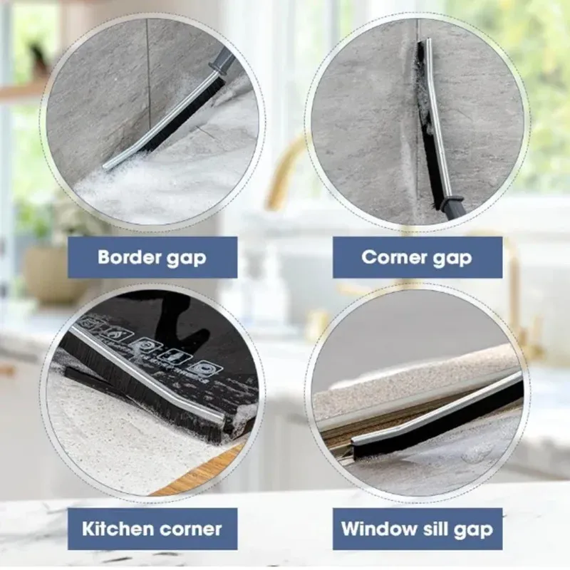 Brosse de nettoyage durable pour joints et interstices, idéale pour carrelage de cuisine et de voiture, à poils pour angles difficiles d'accès, lot de 1 à 5 pièces 4