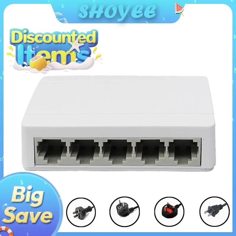 Commutateur réseau Gigabit 5 ports 10/100/1000 Mbps, Plug & Play, MDI/MDIX automatique, pour bureau et domicile