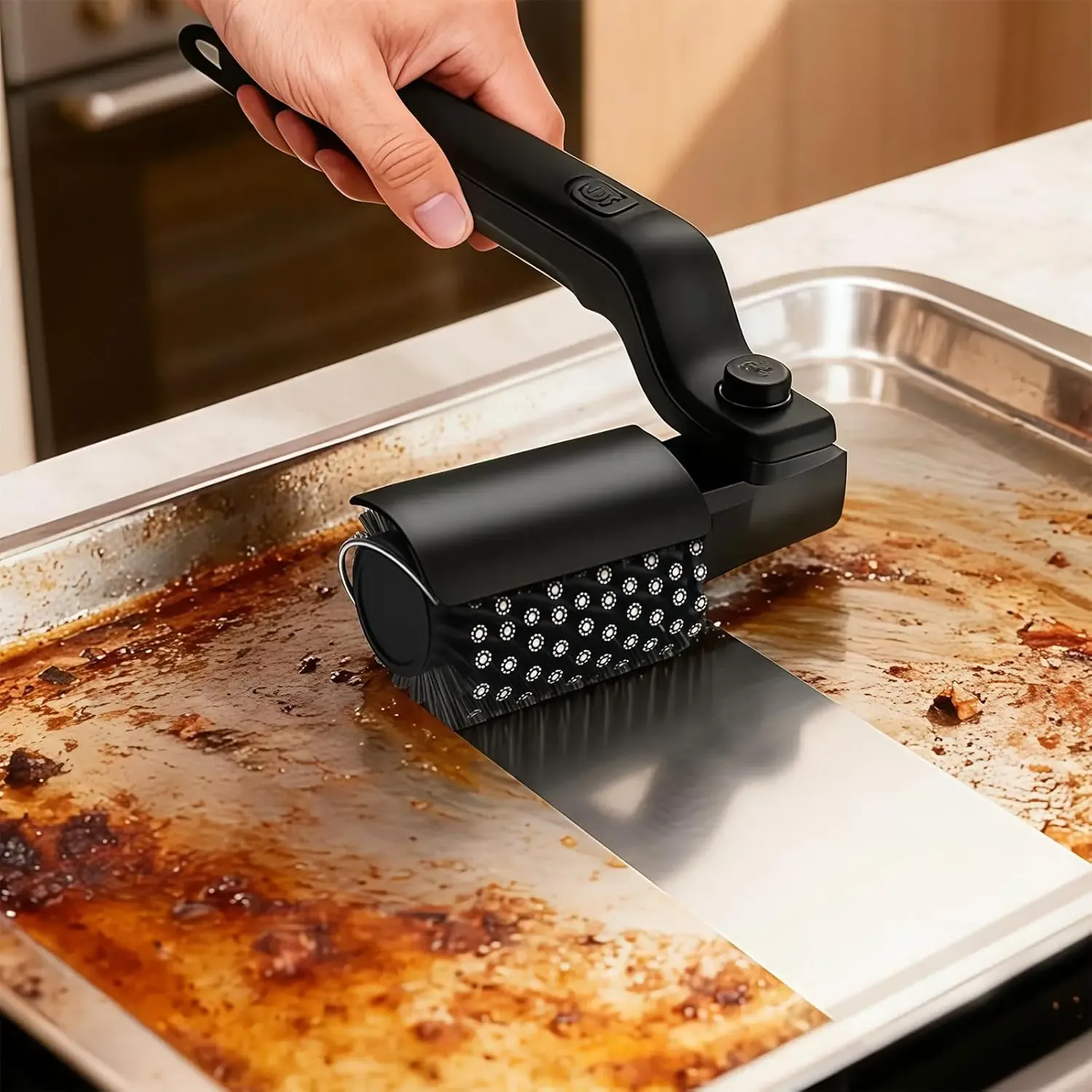 Brosse de nettoyage électrique sans fil pour barbecue, rechargeable et rotative, réglable, pour usage extérieur 6