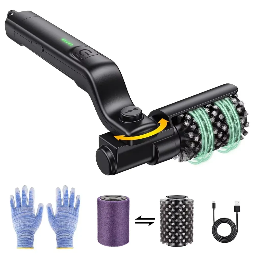 Brosse de nettoyage électrique sans fil pour barbecue, rechargeable et rotative, réglable, pour usage extérieur 9
