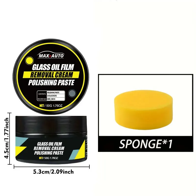 Pâte de nettoyage pour vitres automobiles, élimination du film gras et kit de revêtement hydrophobe pour pare-brise et rétroviseurs 9