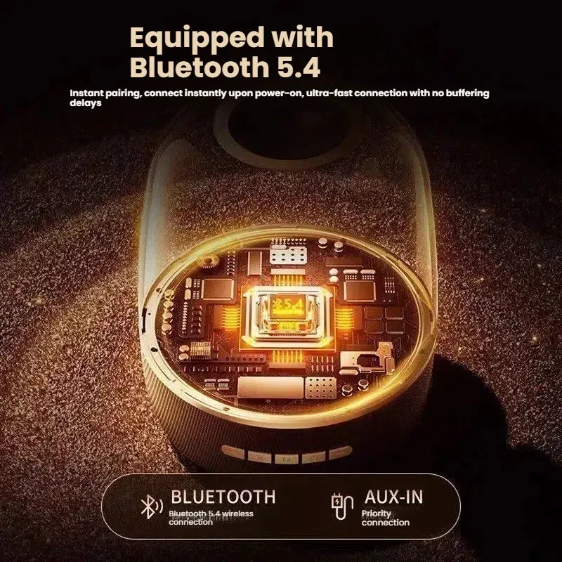 Barre de son sans fil Bluetooth 5.3 Hi-Fi avec caisson de basses et éclairage respirant, audio portable pour home cinéma 3