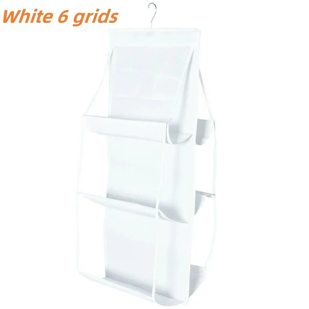 Organisateur de placard suspendu pour sacs à main, 6 à 8 grilles, cintre transparent pour vêtements et soutien-gorge, rangement mural, étagère à serviettes, 1 pièce 8