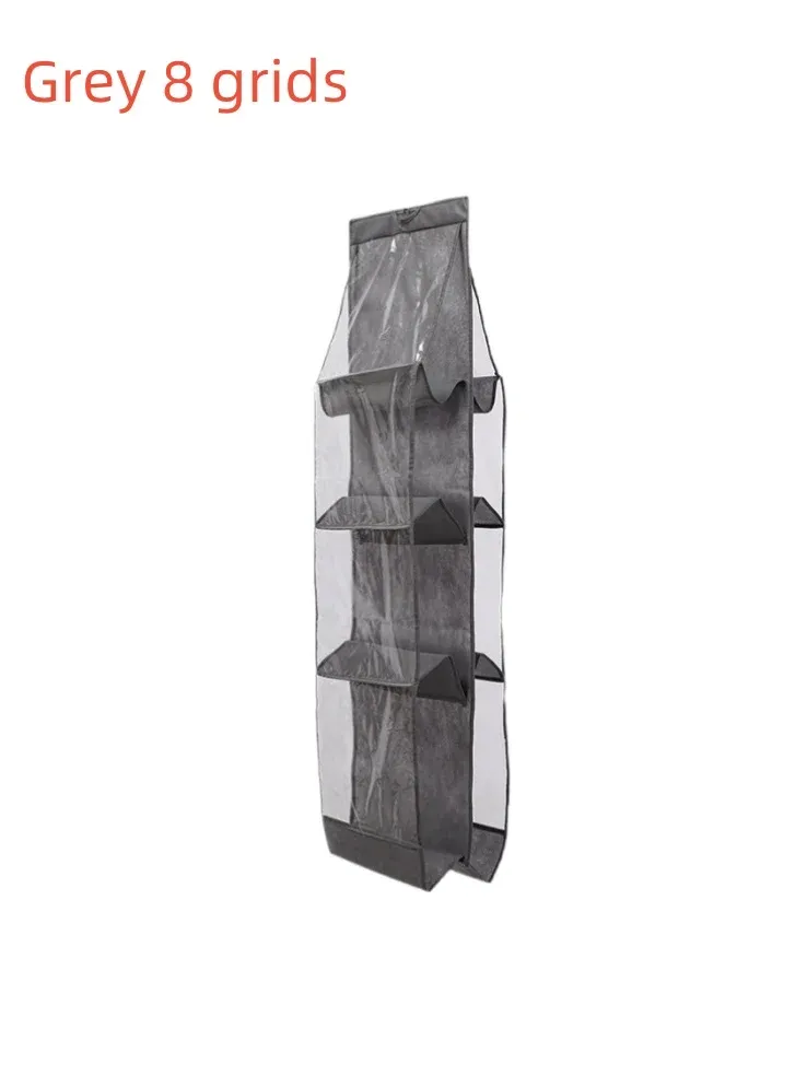 Organisateur de placard suspendu pour sacs à main, 6 à 8 grilles, cintre transparent pour vêtements et soutien-gorge, rangement mural, étagère à serviettes, 1 pièce 10