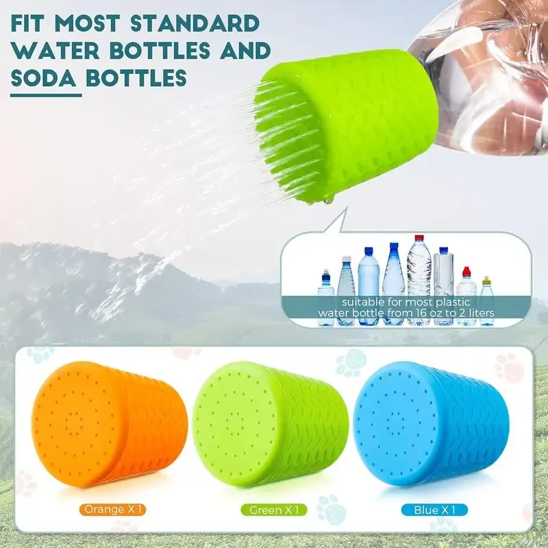 Le title is already in French, so I'll render it as a clean, professional product title:

Buse de douche portable pour bouteille, capuchon pulvérisateur pour le camping, la plage, les voyages en voiture et le lavage des pattes d'animaux, compatible avec la plupart des bouteilles de 16 oz à 2 L 2