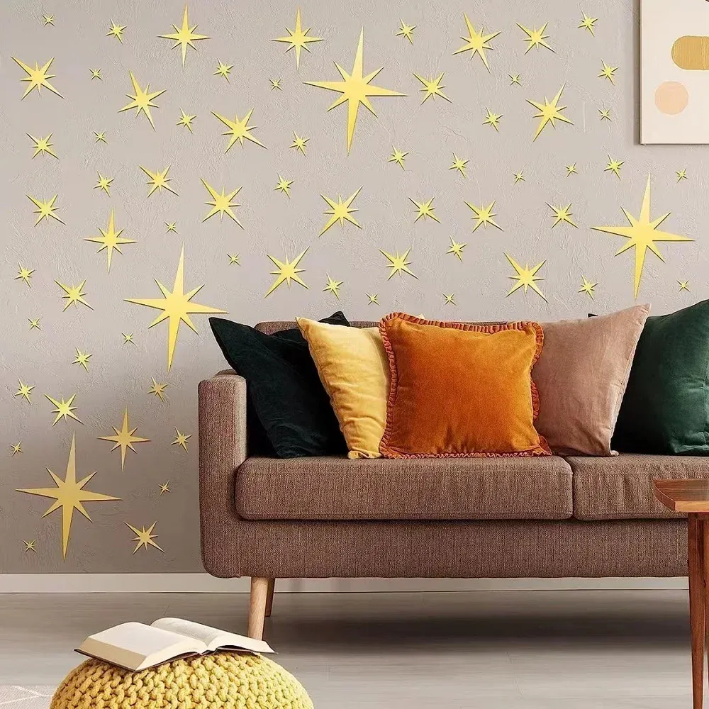 Autocollants muraux étoiles en acrylique miroir, auto-adhésifs et imperméables, pour chambre d'enfant – Lot de 20 ou 42 pièces 3