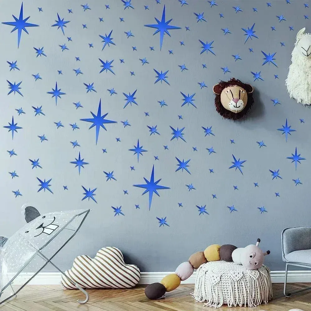 Autocollants muraux étoiles en acrylique miroir, auto-adhésifs et imperméables, pour chambre d'enfant – Lot de 20 ou 42 pièces 4