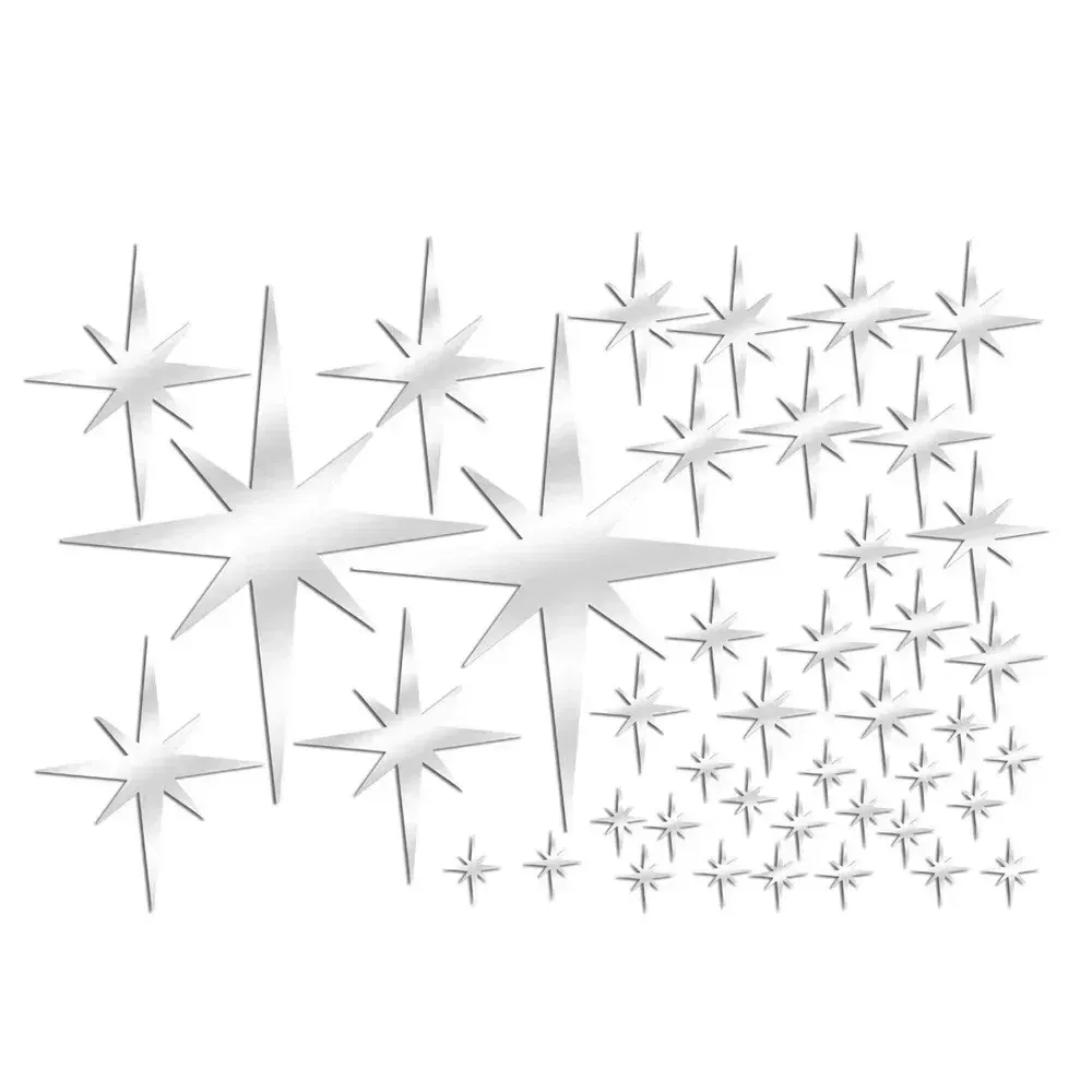 Autocollants muraux étoiles en acrylique miroir, auto-adhésifs et imperméables, pour chambre d'enfant – Lot de 20 ou 42 pièces 11