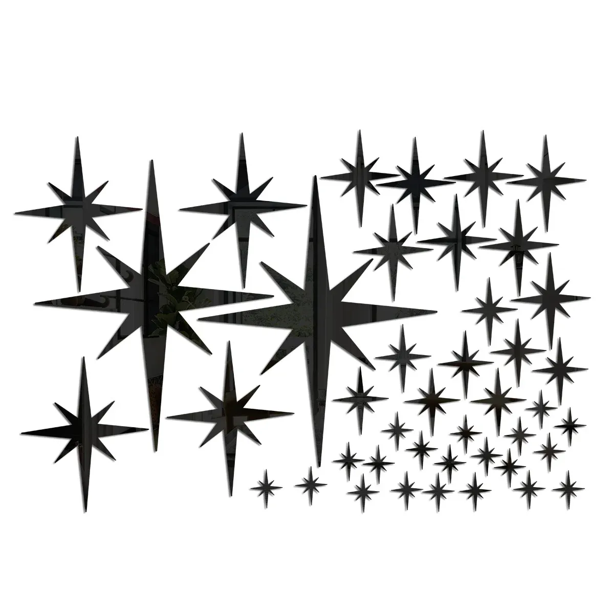 Autocollants muraux étoiles en acrylique miroir, auto-adhésifs et imperméables, pour chambre d'enfant – Lot de 20 ou 42 pièces 10