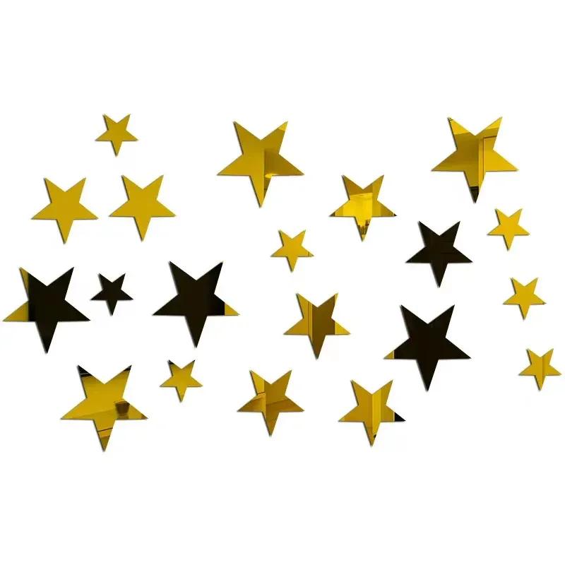 Autocollants muraux étoiles en acrylique miroir, auto-adhésifs et imperméables, pour chambre d'enfant – Lot de 20 ou 42 pièces 16