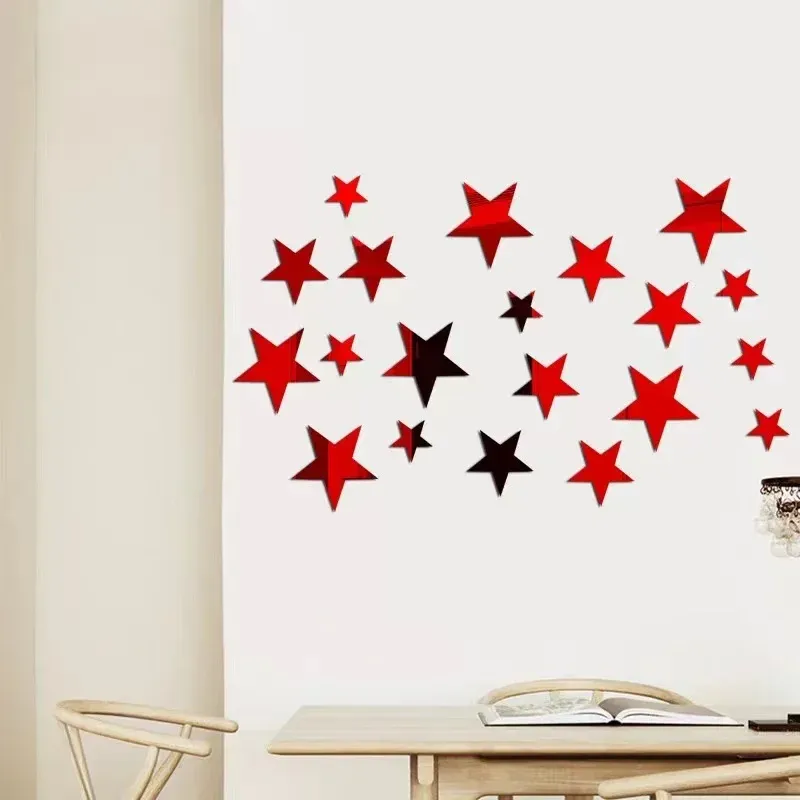 Autocollants muraux étoiles en acrylique miroir, auto-adhésifs et imperméables, pour chambre d'enfant – Lot de 20 ou 42 pièces 12