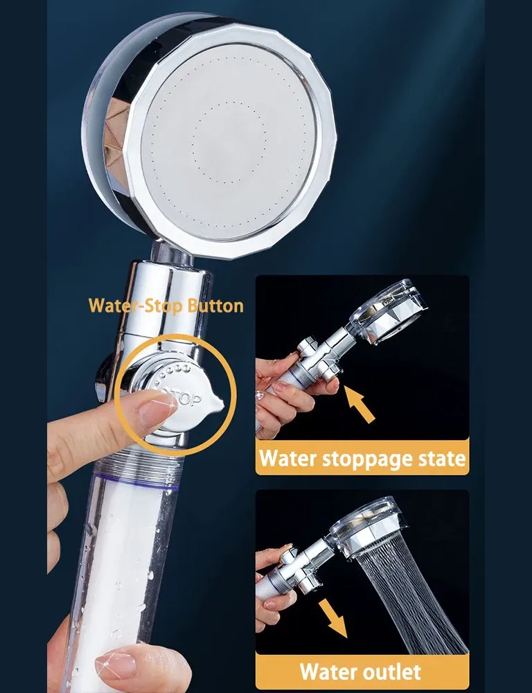 Pommeau de douche haute pression, vue rapprochée
